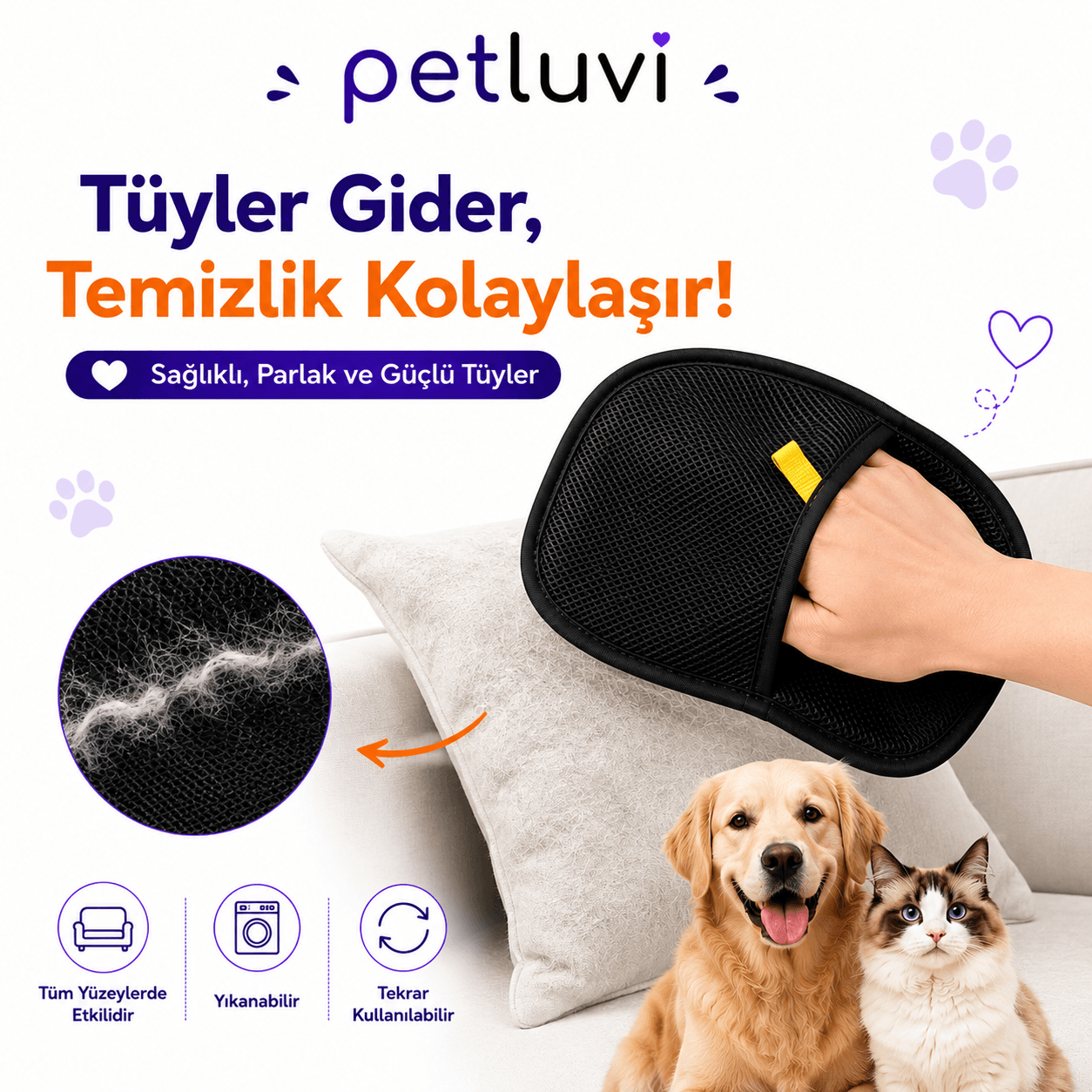 Petluvi™ Tüy Toplayıcı Eldiven