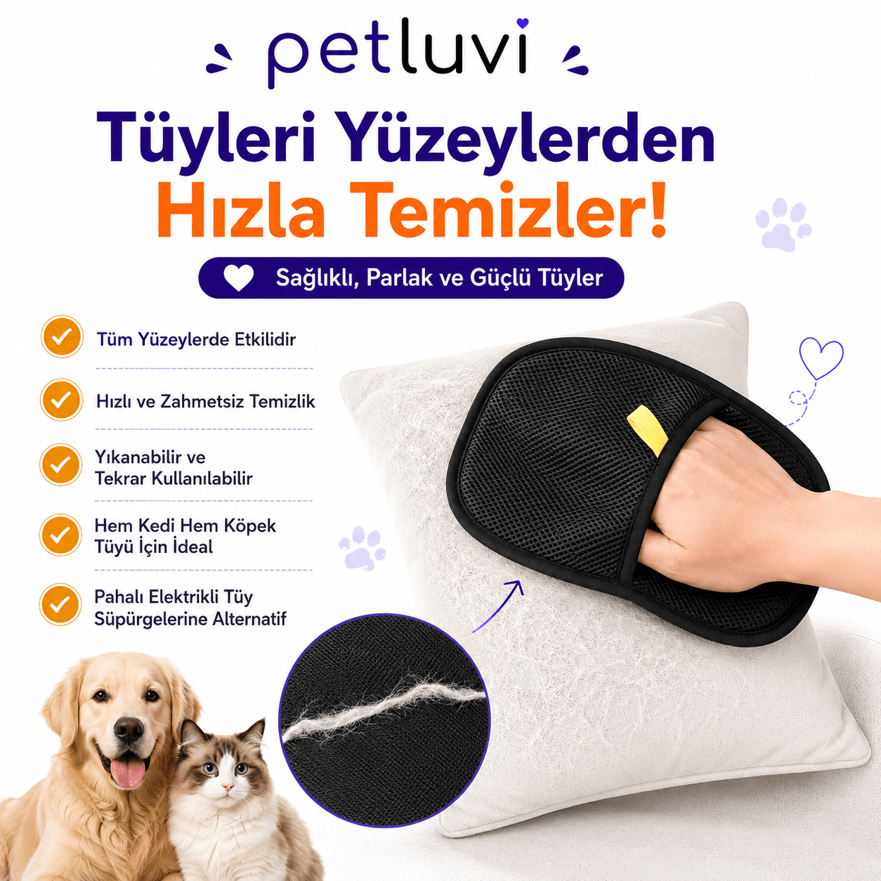 Petluvi™ Tüy Toplayıcı Eldiven