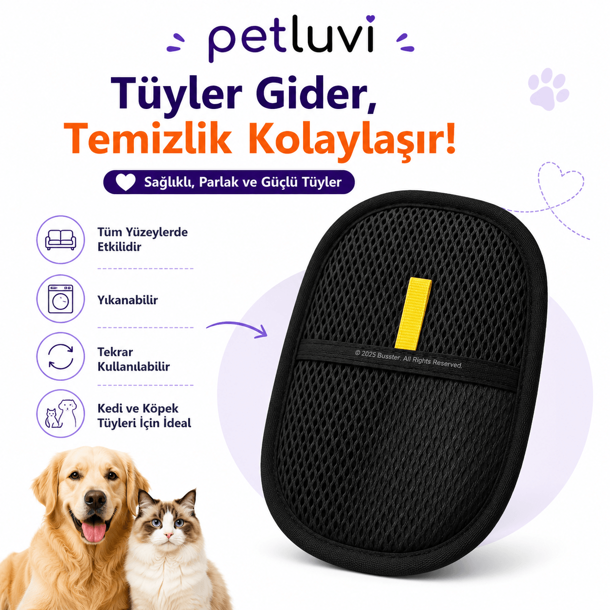 Petluvi™ Tüy Toplayıcı Eldiven