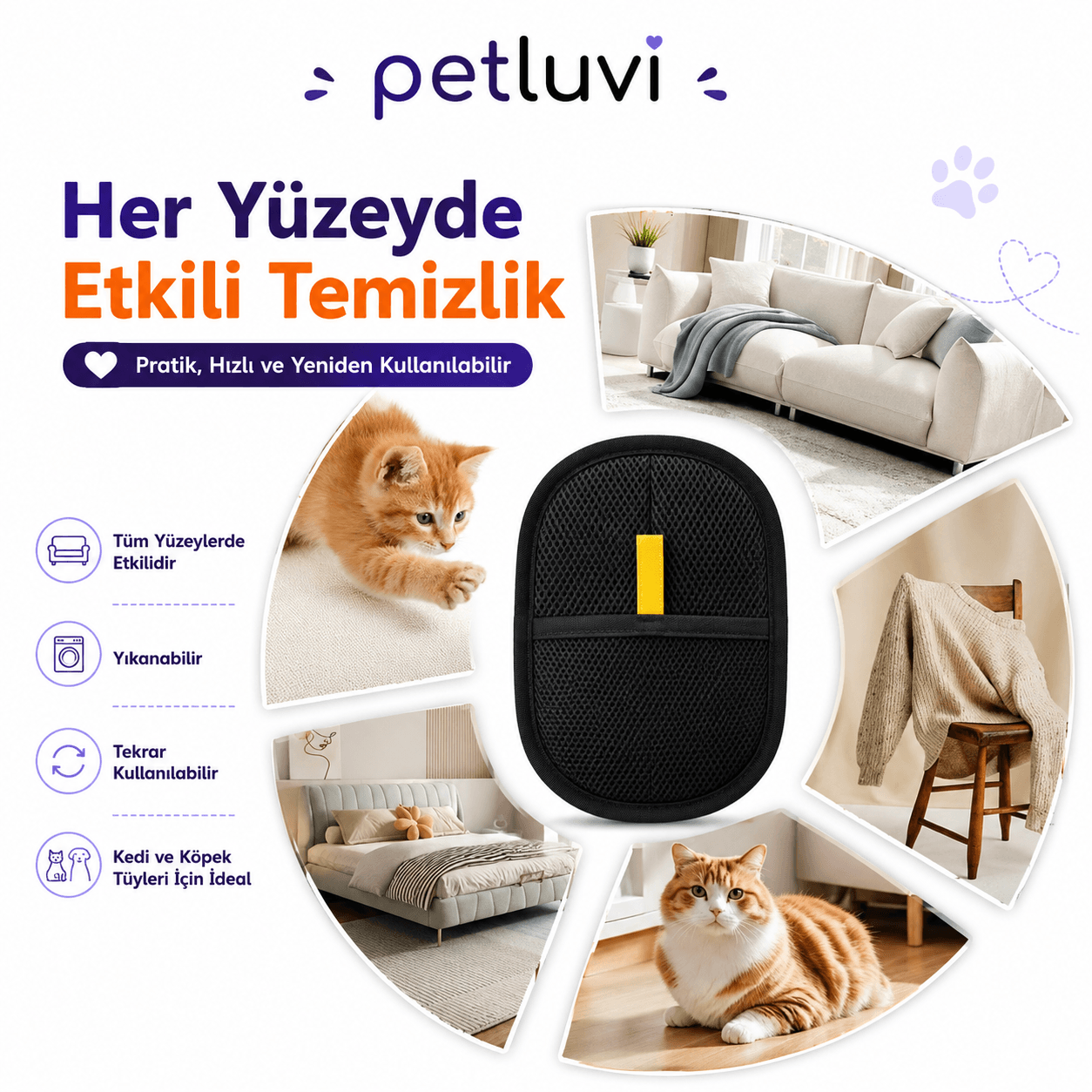 Petluvi™ Tüy Toplayıcı Eldiven