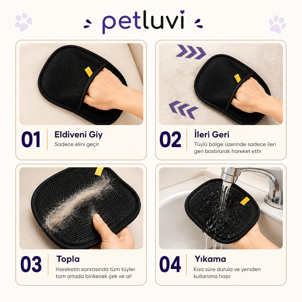 Petluvi™ Tüy Toplayıcı Eldiven